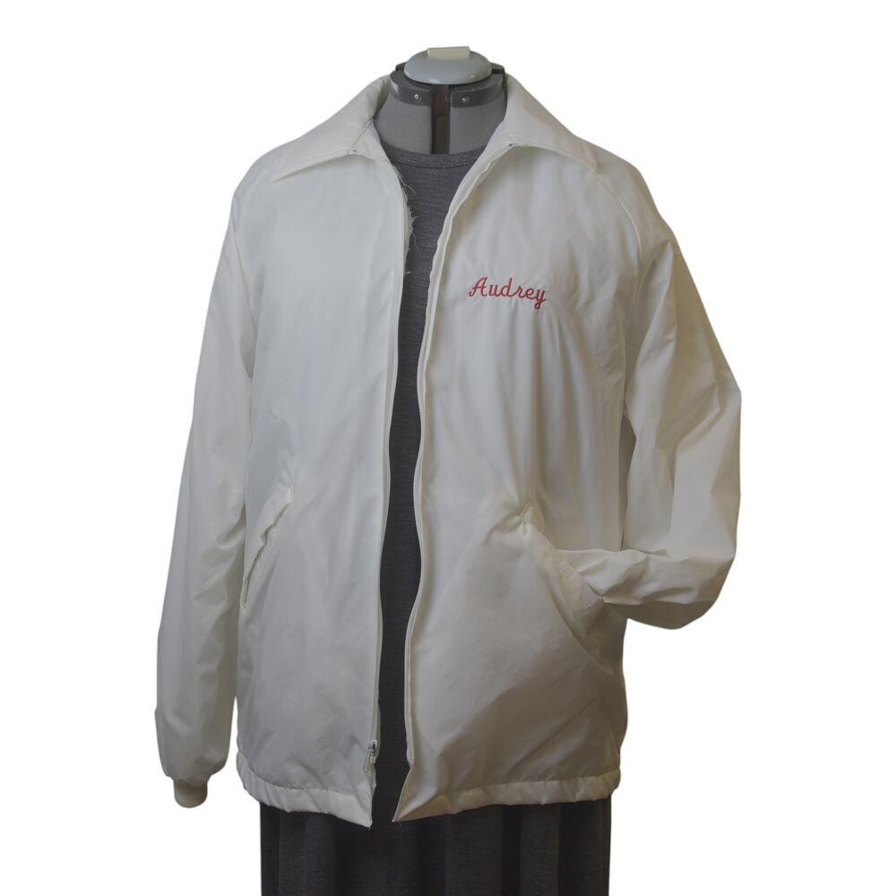 Vintage Birdie White Fleece Lined Windbreaker XL USA Embroidered Audrey Gorpcore - Picture 4 of 12